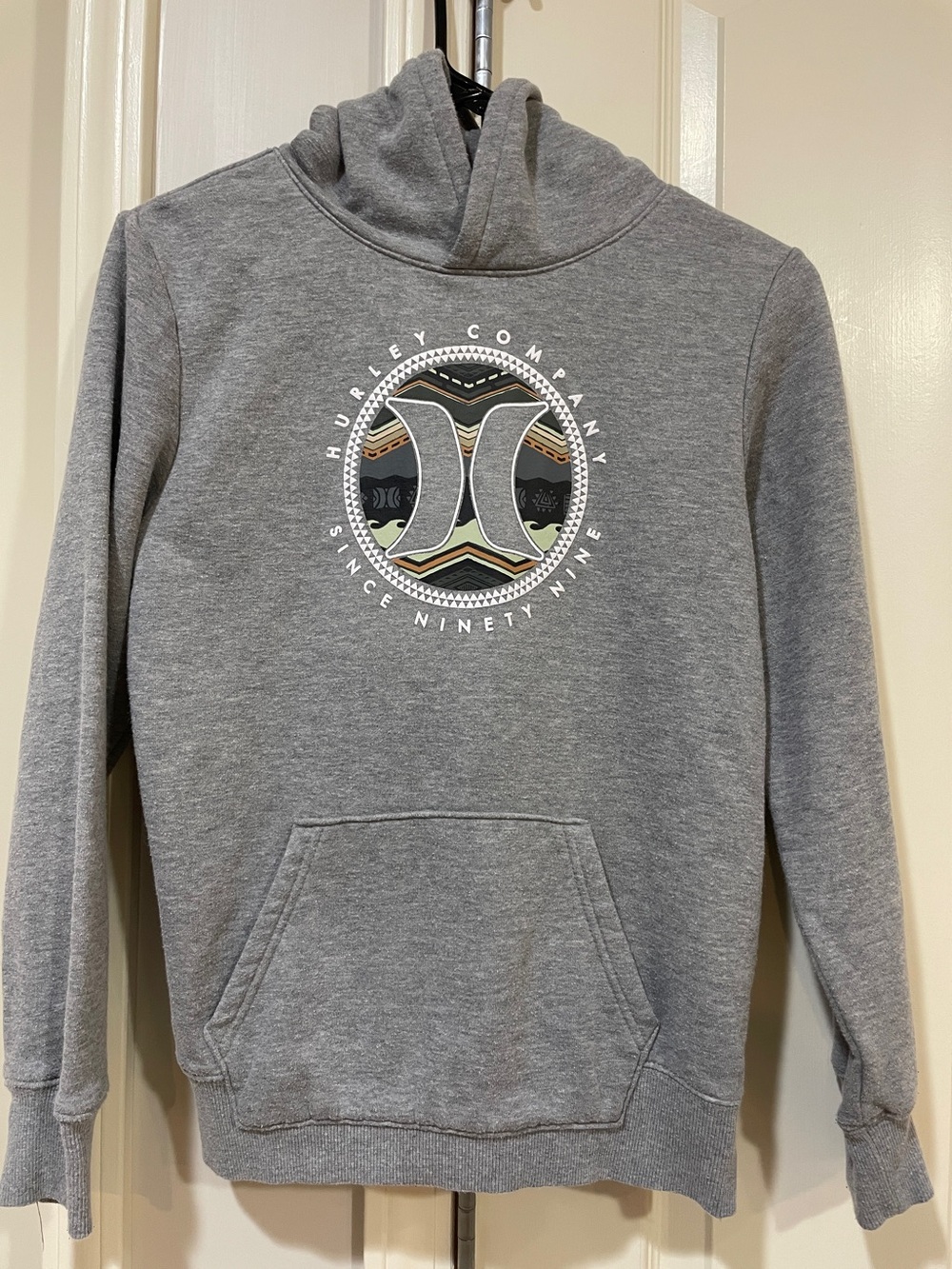 Hurley Gray Zip-Up Style Graphic Hoodie 14/16